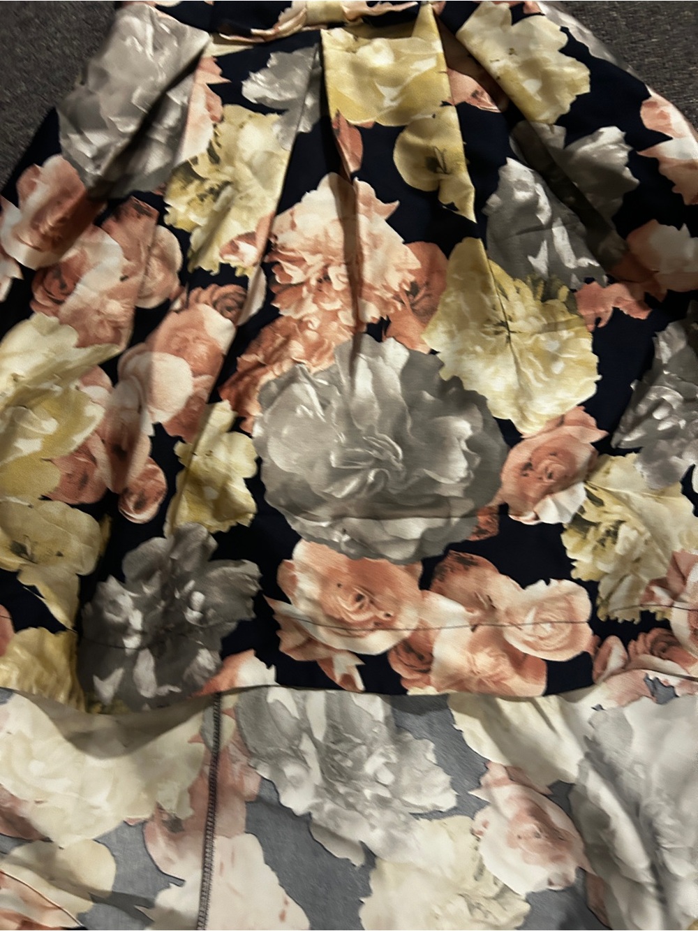 Speechless Kids floral High-Low Halter Dress - Navy with Blush & Cream Floral - Picture 3 of 7